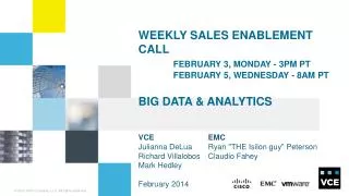 VCE EMC Julianna DeLua 	Ryan &quot;THE I silon guy&quot; Peterson Richard Villalobos	Claudio Fahey