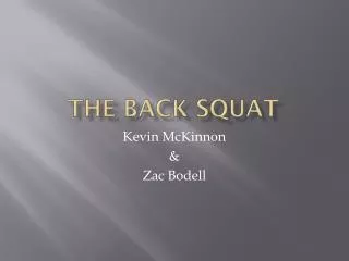 The Back Squat