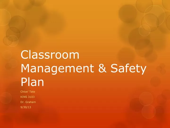 classroom management safety plan