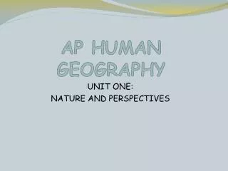 AP HUMAN GEOGRAPHY