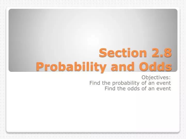 section 2 8 probability and odds