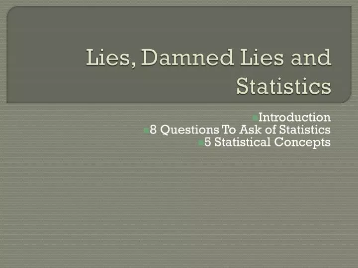 lies damned lies and statistics