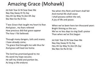 Amazing Grace (Mohawk)