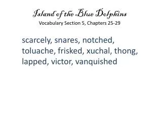 Island of the Blue Dolphins Vocabulary Section 5, Chapters 25-29