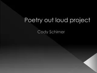 Poetry out loud project