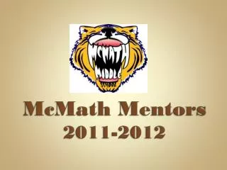 McMath Mentors 2011-2012