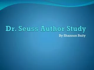 Dr. Seuss Author Study