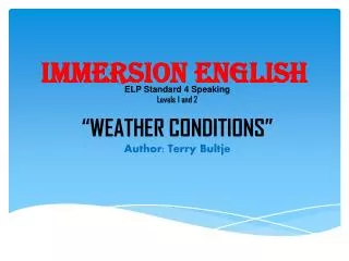 Immersion English