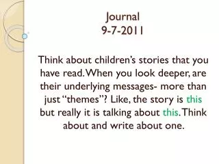 Journal 9-7-2011