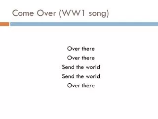 Come Over (WW1 song)