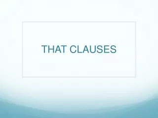 THAT CLAUSES