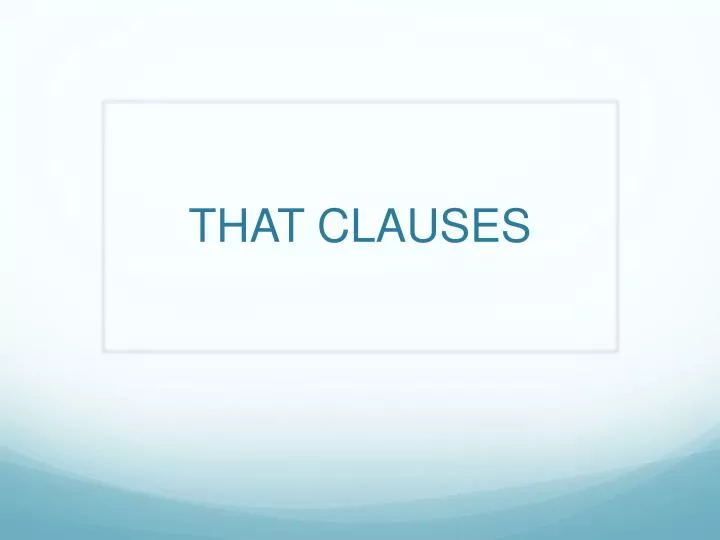 that clauses