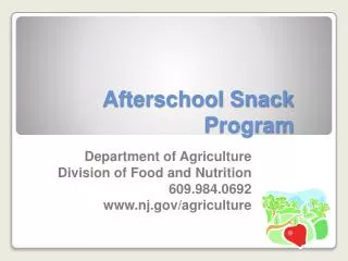 Afterschool Snack Program