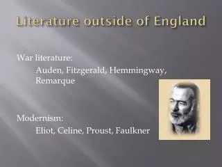 Literature outside of England