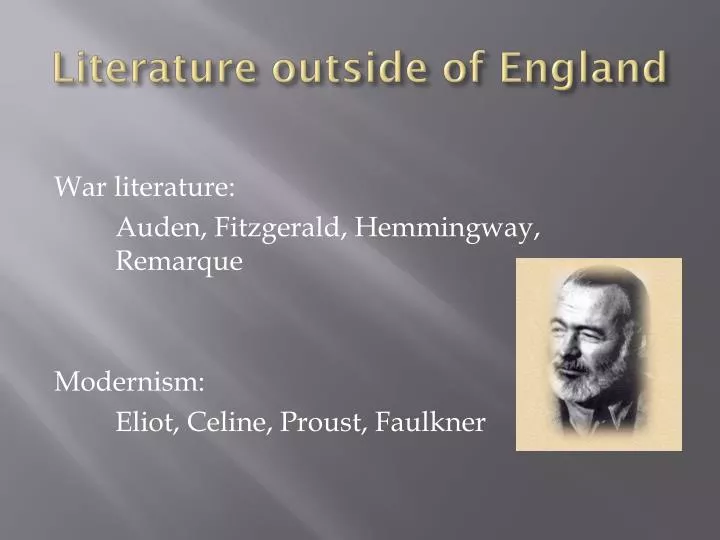 literature outside of england