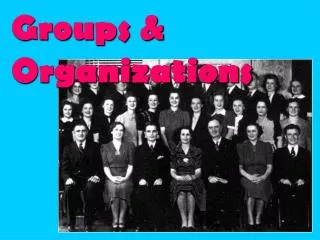 Groups &amp; Organizations