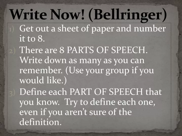 write now bellringer