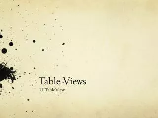 Table Views