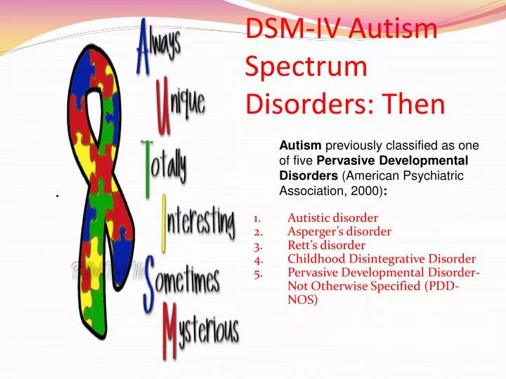 dsm iv autism spectrum disorders then