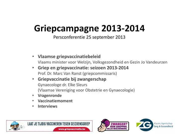 griepcampagne 2013 2014 persconferentie 25 september 2013