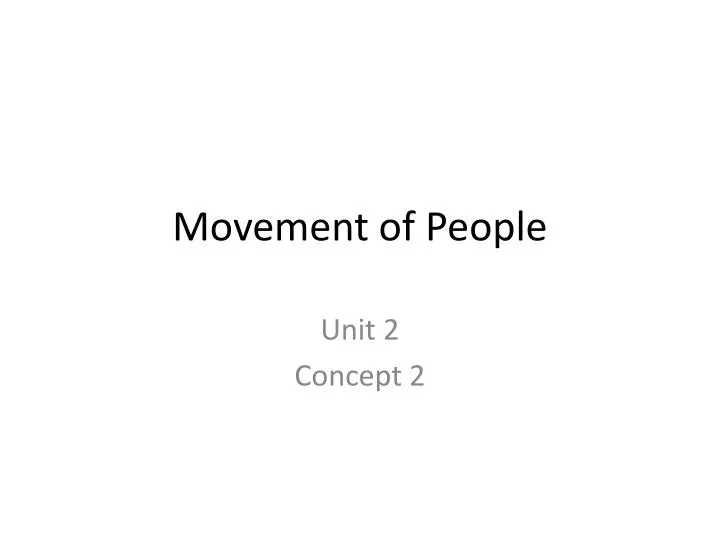 movement of people