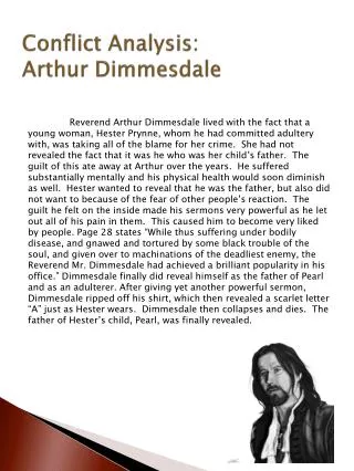 conflict analysis arthur dimmesdale