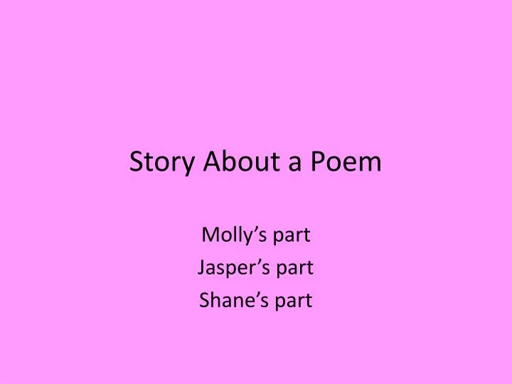 story about a poem