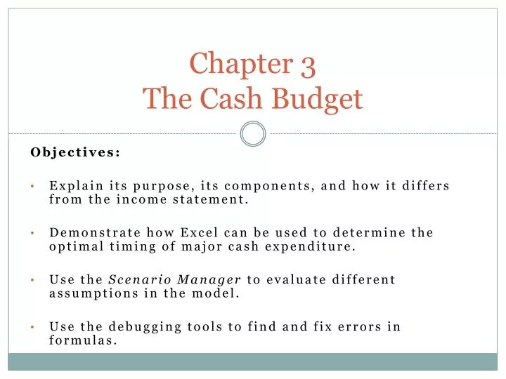 chapter 3 the cash budget