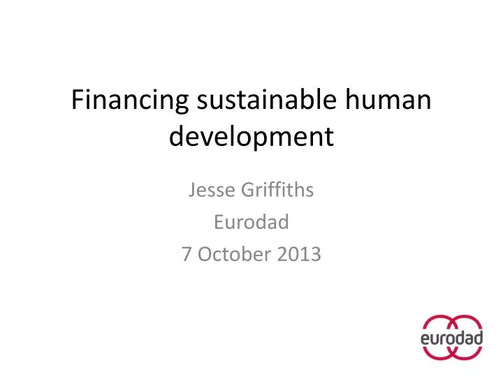 financing sustainable human development