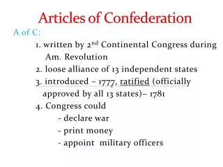 articles of confederation