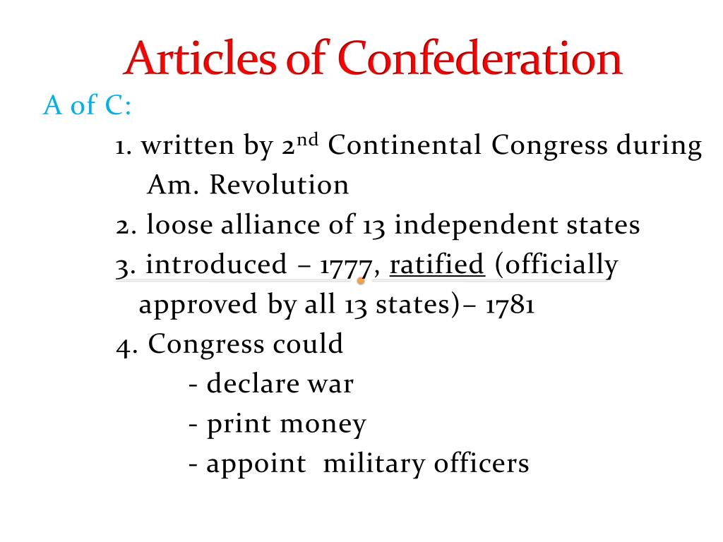 PPT - Articles of Confederation PowerPoint Presentation, free download ...