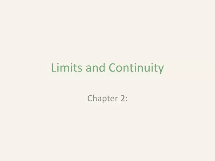 limits and continuity