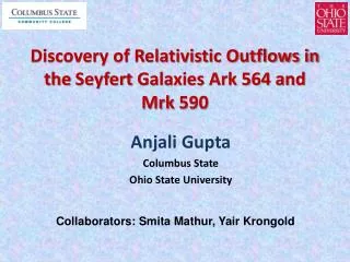 Discovery of Relativistic Outflows in the Seyfert Galaxies Ark 564 and Mrk 590