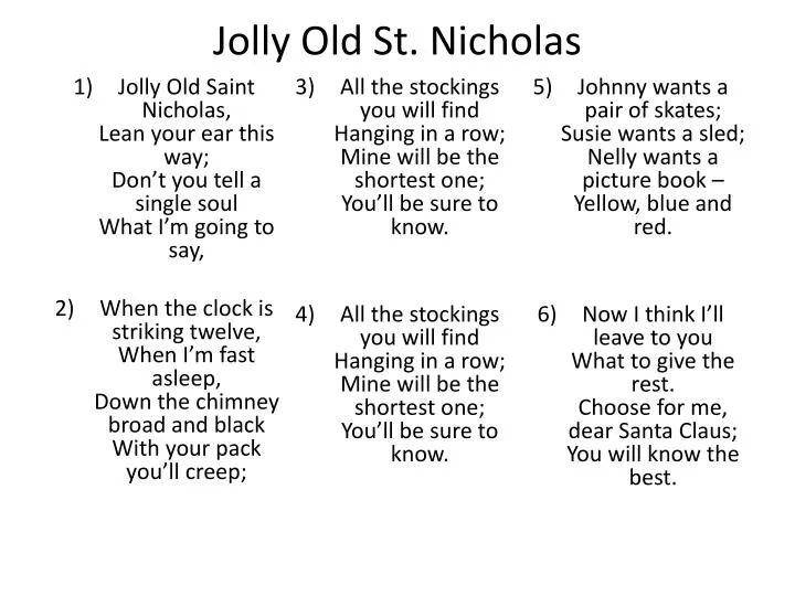 jolly old st nicholas