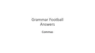 Grammar Football Answers