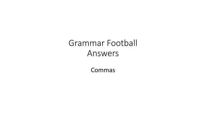 grammar football answers