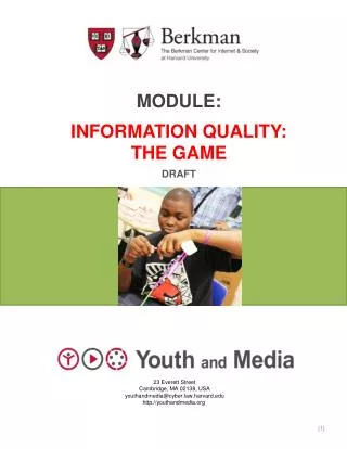 Module: Information quality: The game Draft