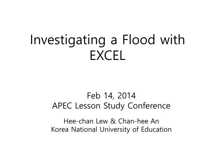 investigating a flood with excel