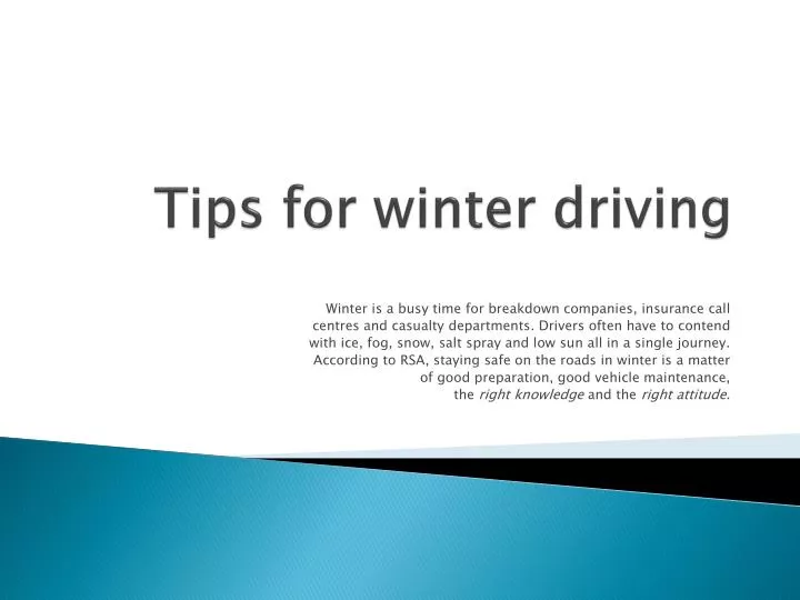 tips for winter driving