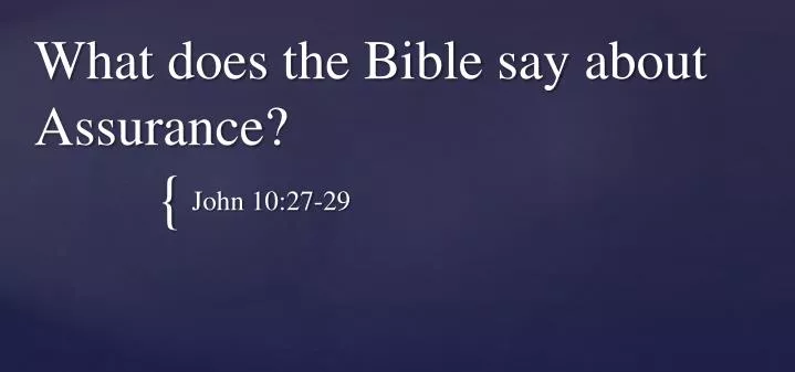 what does the bible say about assurance