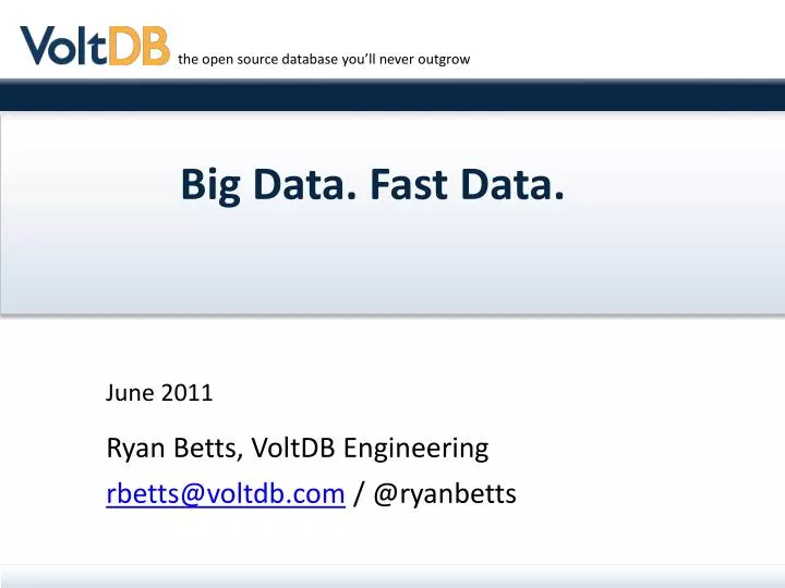 big data fast data