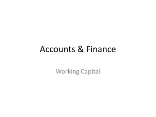 Accounts &amp; Finance