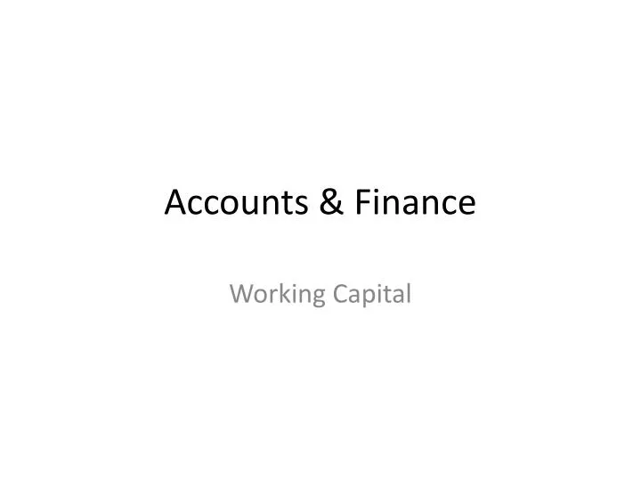 accounts finance