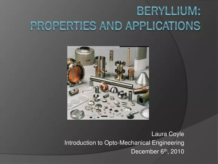 laura coyle introduction to opto mechanical engineering december 6 th 2010
