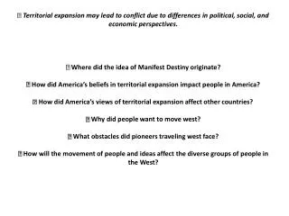 Where did the idea of Manifest Destiny originate? In 1845 John