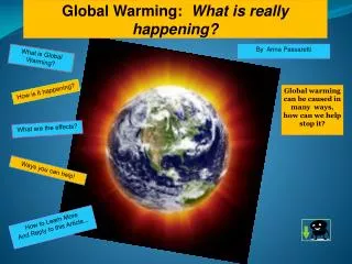 Global Warming: What is really happening?