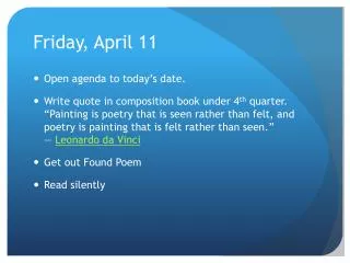 friday april 11