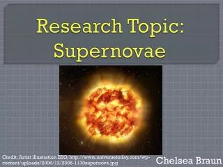 Research Topic: Supernovae