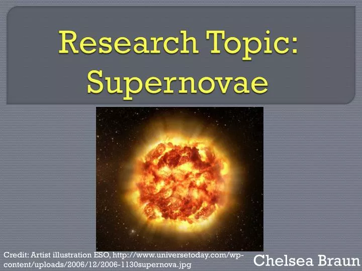 research topic supernovae