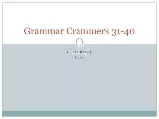 grammar crammers 31 40